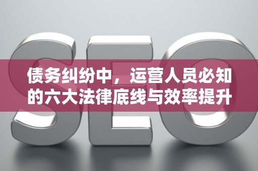 债务纠纷中，运营人员必知的六大法律底线与效率提升术